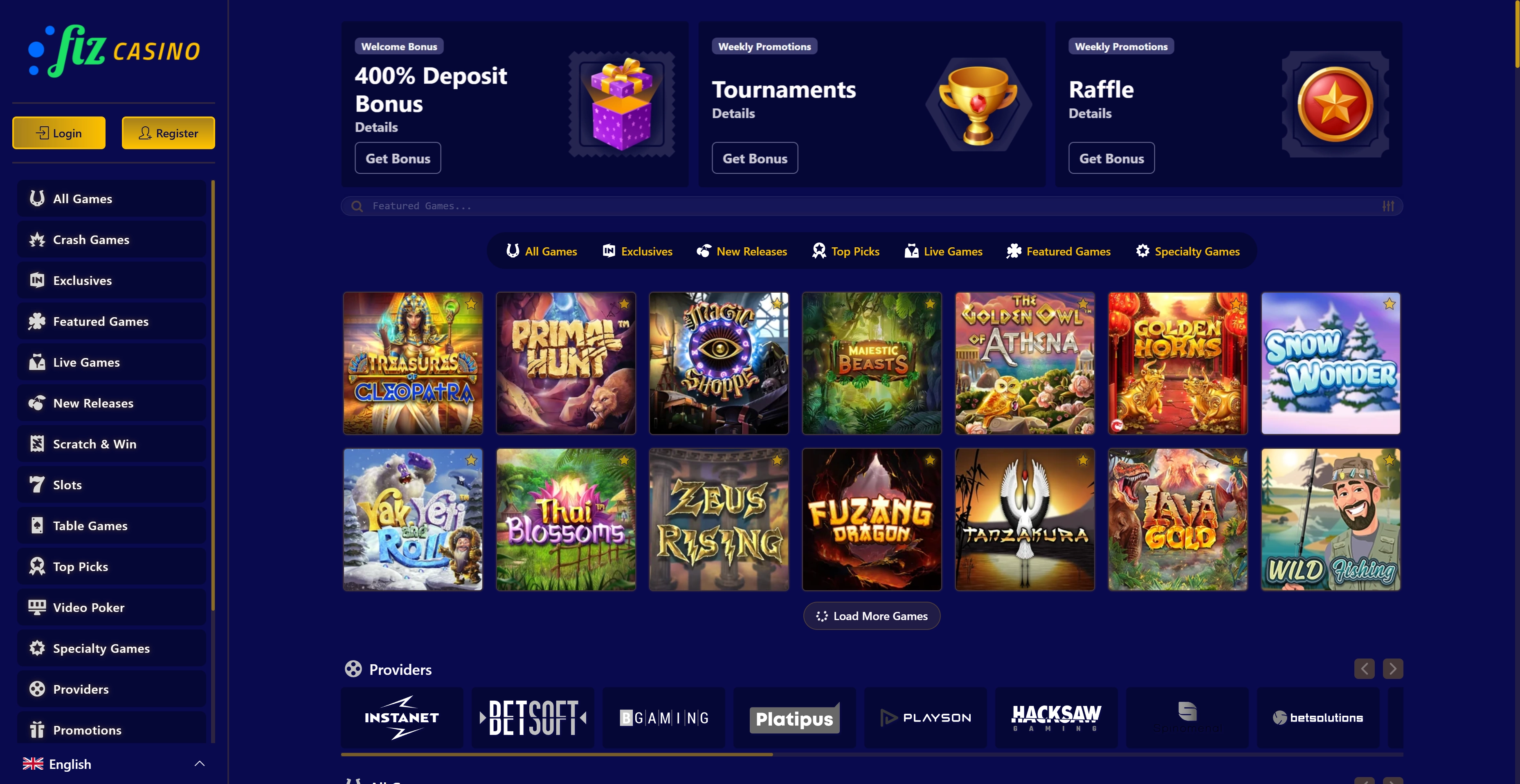 Casino Fiz Tablet App Preview
